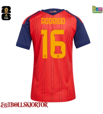 Spanien Rodri Hernandez #16 Hemmatröja Dam VM 2026 Kortärmad